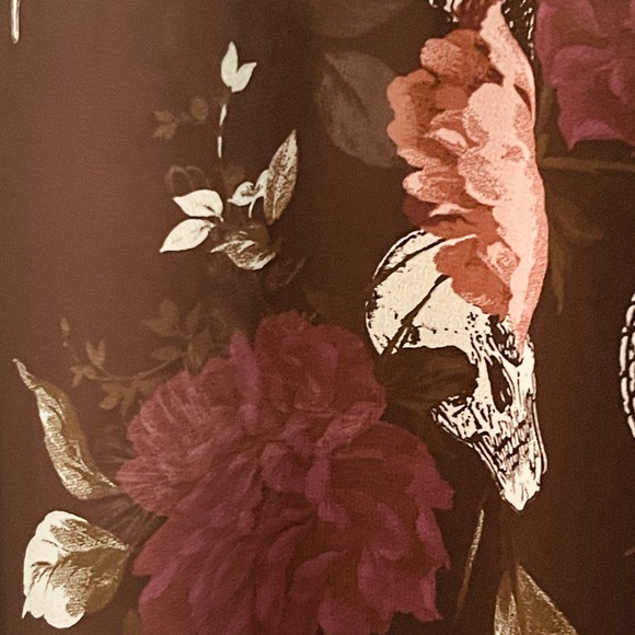 Torrid Chiffon Smocked Neck Sheer Top Floral, Skulls, Birds, Snakes Sz 4X - Picture 7 of 11
